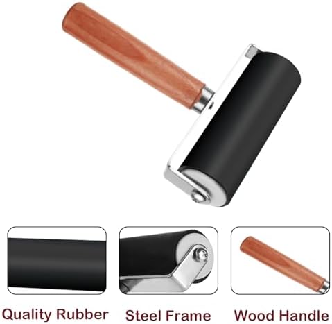 8PCS 4x6 Inch Linoleum Carving Blocks for Printmaking, Rubber Linocut Block Stamp Making Kit with Wood Carving Tools and Rubber Brayer Roller, Soft Stamp Carving Kit for DIY Crafts - Image 5