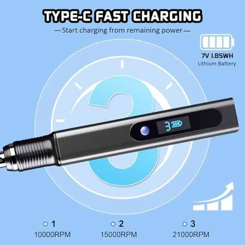 Engraving Pen Kit Rechargeable Cordless Engraver Pen with 33 Bits, 10 Stencils, Mini DIY Electric Etching Machines Rotary Tool for Carving Jewelry Stone Wood Glass Metal Plastic - Image 3