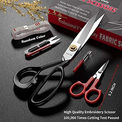 Fabric Scissors Tailor Sewing Shears - 9 Inch Heady Duty Scissors for Fabric Cutting Professional Ultra Sharp Cloth Tailor Scissors Multipurpose Utility Dressmaker Leather Titanium Scissors (9Inch) - Image 5